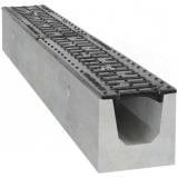 Odvodňovací betonové žlaby a mříže Covernit - Betonový žlab B125 s litinovou mříží
