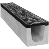 Liniové odvodňovací žlaby - Betonový žlab D400 s litinovou mříží