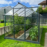 Skleníky - Zahradní skleník z kaleného skla SANUS GLASS antracit